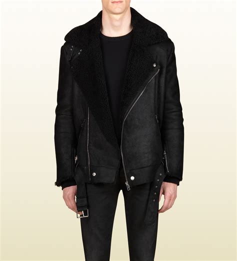 gucci mens jackets uk|gucci shearling jacket for men.